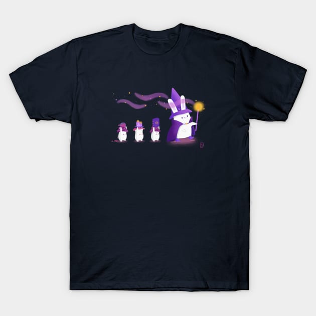 Bunny Witch and mushroom helpers T-Shirt by Purple Panda